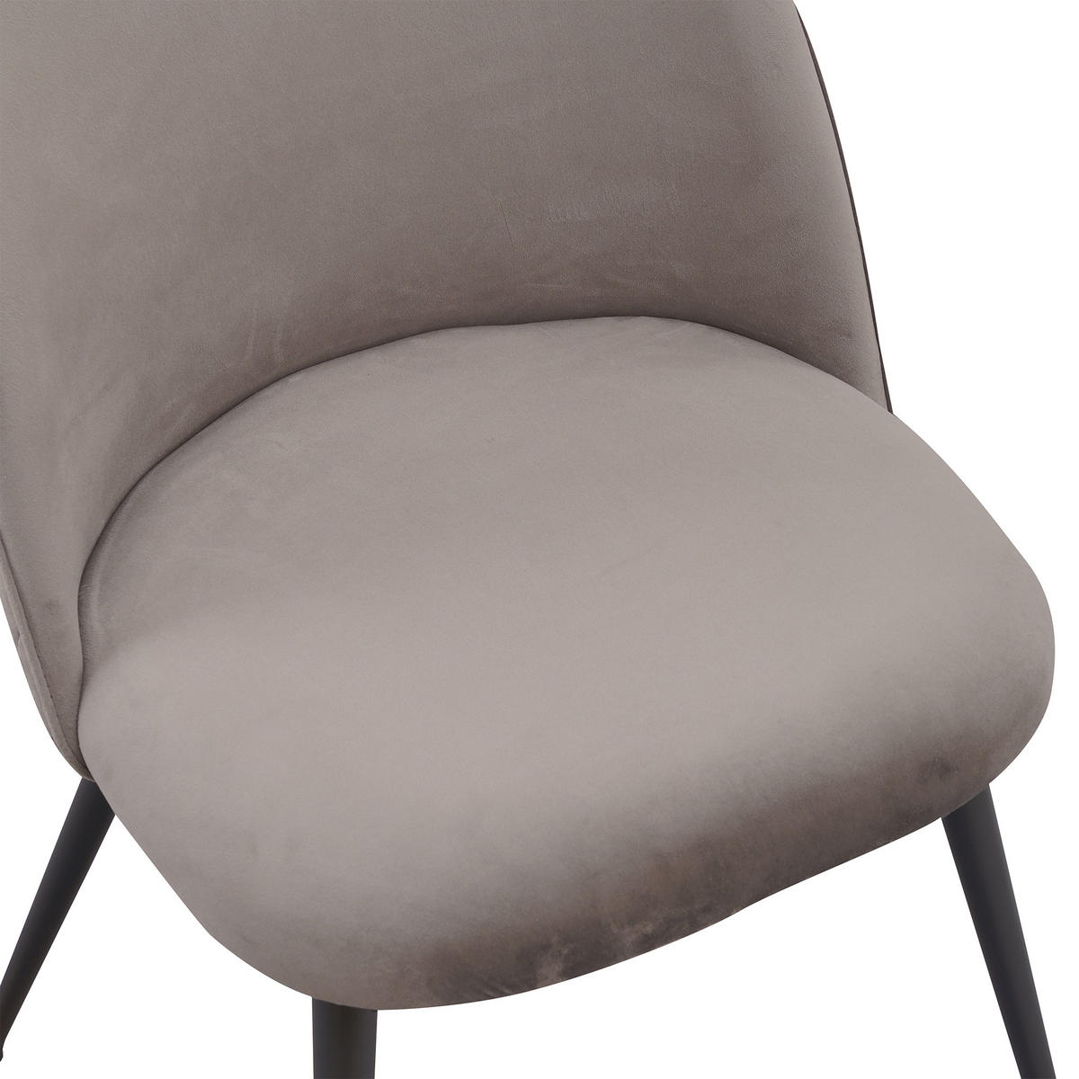 STUHL CAPO Samtbezug Metallbeine 4er Set Grau - Grau, Textil/Metall (53/84/44cm) - Albatros