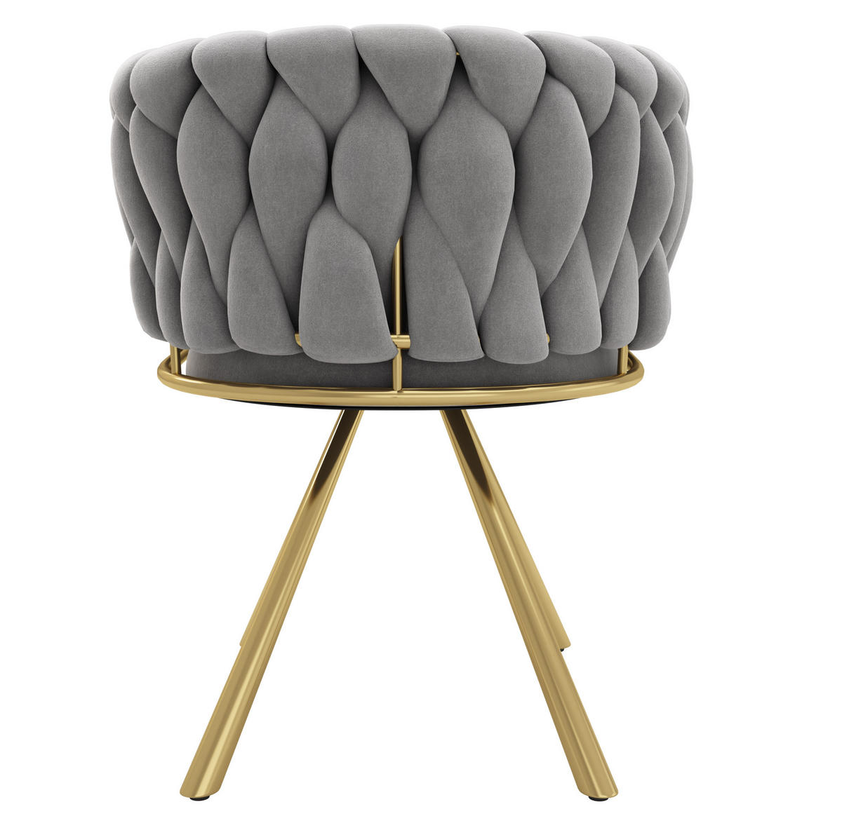 ESSZIMMERSTUHL drehbar 4er-Set Samt Grey/Gold - Grau, Metall (54/72/59.1cm) - Meubliv