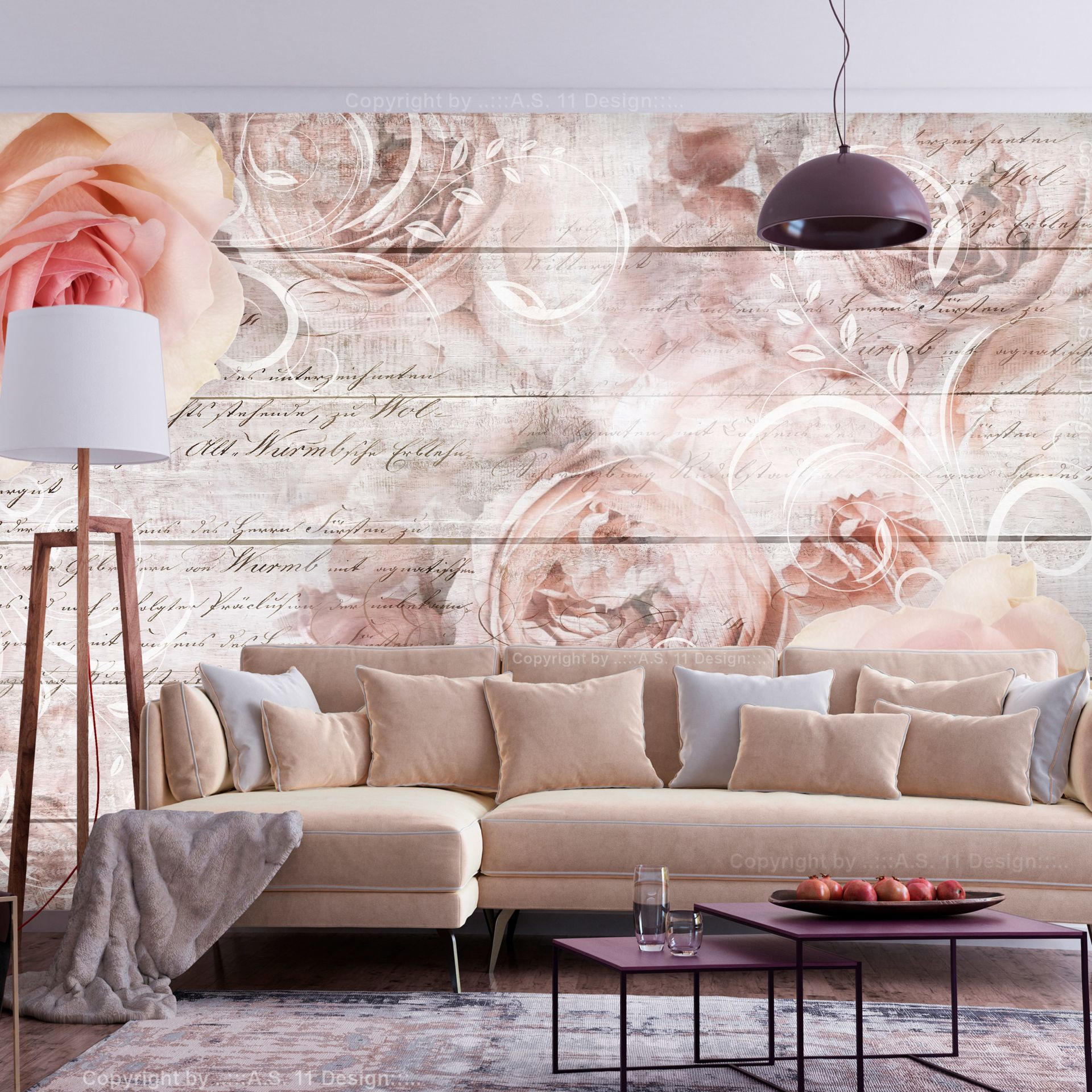 VLIESTAPETE Braun 200/140 cm - Pink/Braun, Textil (200/1cm) - KUNSTLOFT