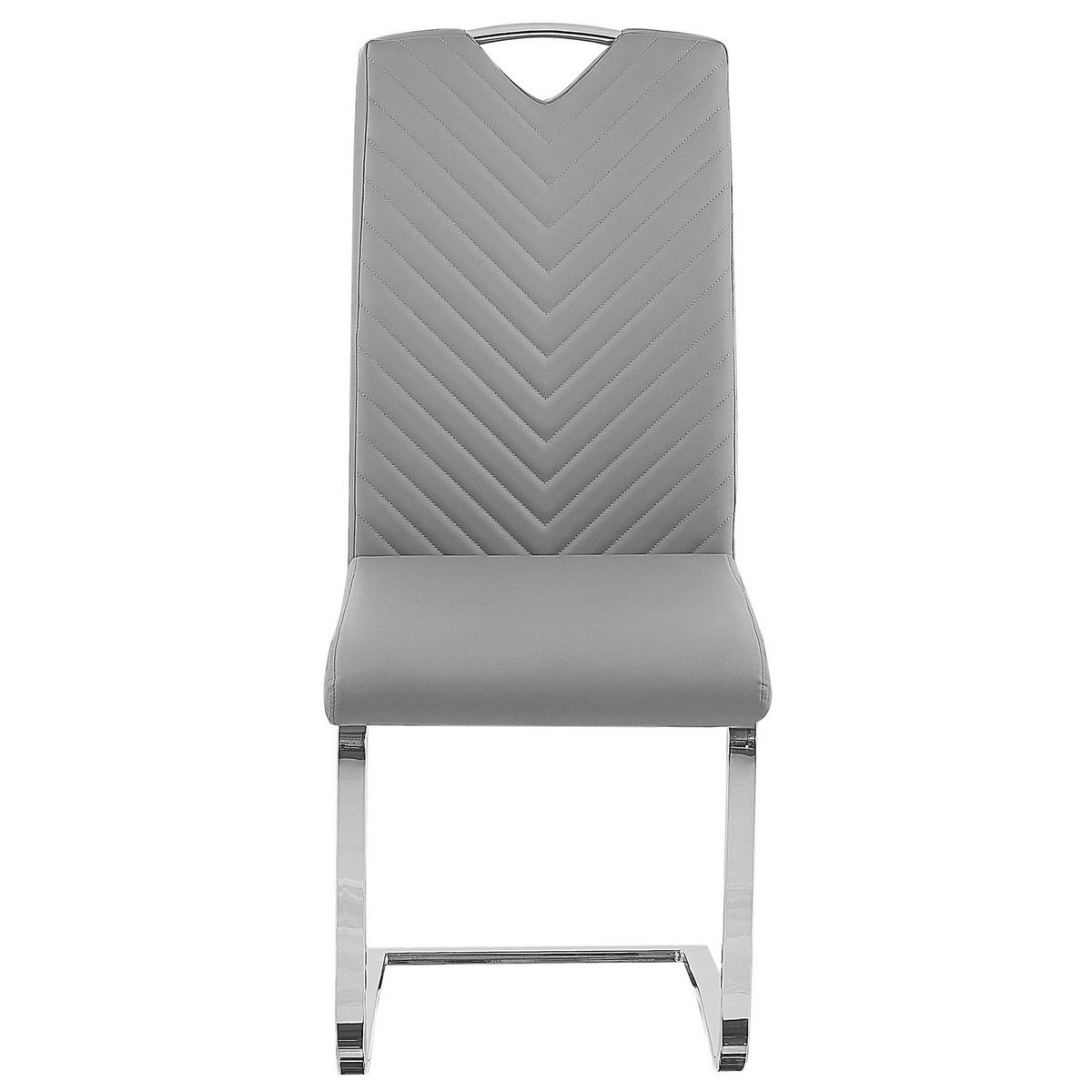 STUHL 2er-Set Kunstleder Grau Picknes - Grau, Textil/Metall (43/105/55cm) - Beliani