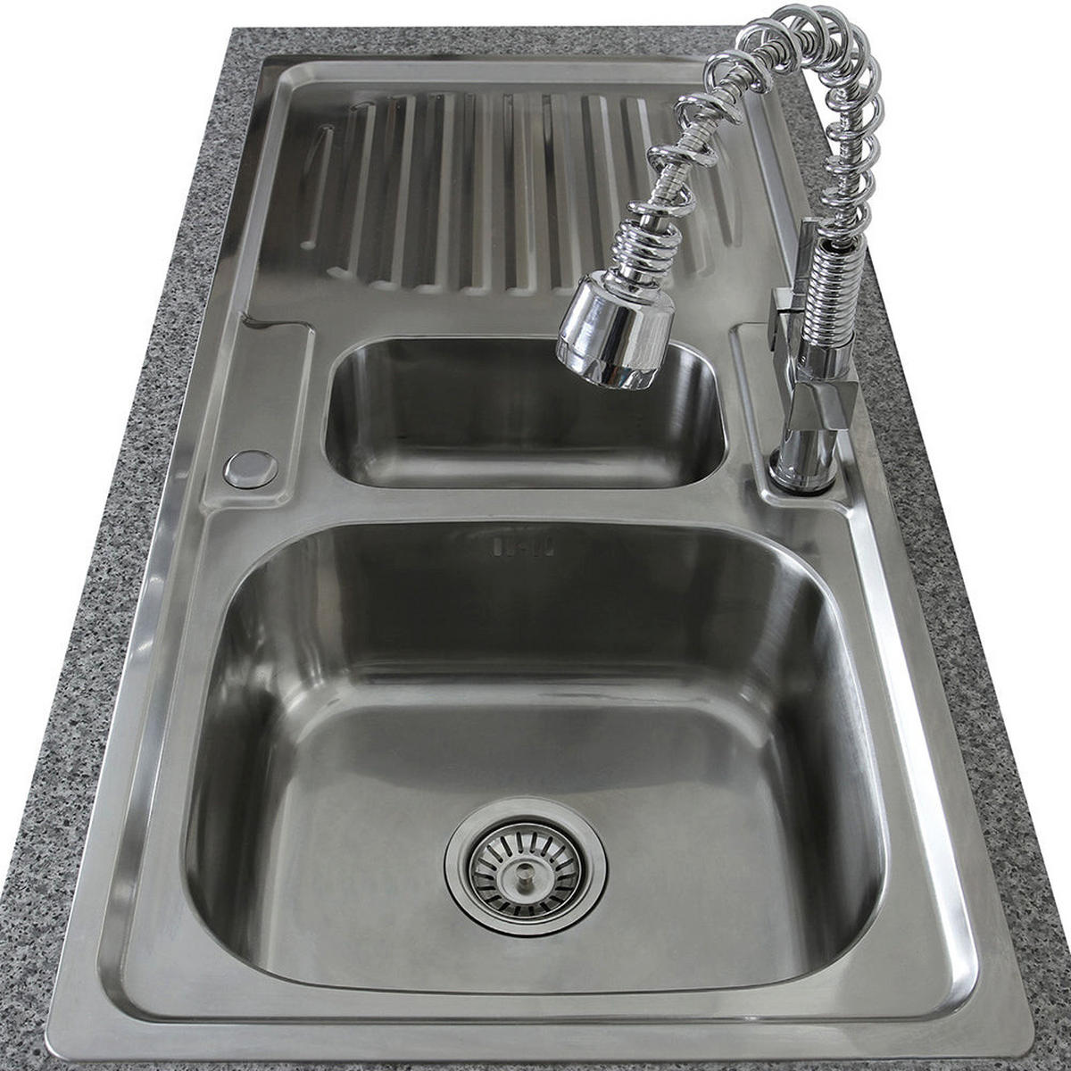 KÜCHENSPÜLE & WASSERHAHN EDELSTAHL Premium - Silberfarben, Metall (105/18/500cm)