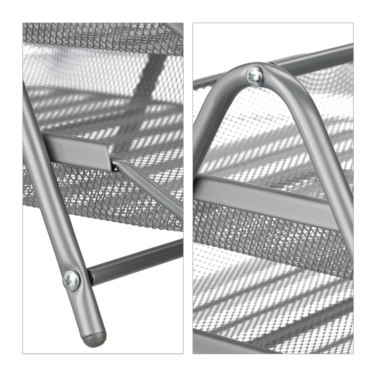 UKLADANIE súborov - strieborná, kov (30/32.5/35cm) - Relaxdays