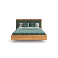 MASSIVHOLZBETT schwebend Dome aus Eiche 200x220 cm, Storm 39 (Grün) - Eichefarben/Braun, Holz (200/220cm) - Danzz