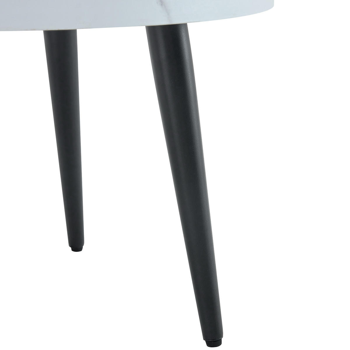 COUCHTISCH DE-37427 rund mit Marmoroptik und Jahresring-Rillen Weiß - Weiß, Holz (60/60/37cm) - ComfortXL