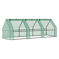 FOLIENGEWÄCHSHAUS, Grün, PE, Stahl - Grün, Kunststoff (90/90/270cm) - Outsunny