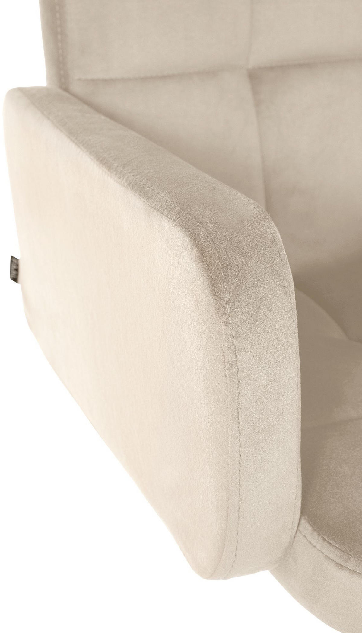 BARHOCKER Lausanne Samt schwarz creme - Schwarz/Naturfarben, Textil/Metall (60/113/56cm) - TPFLiving