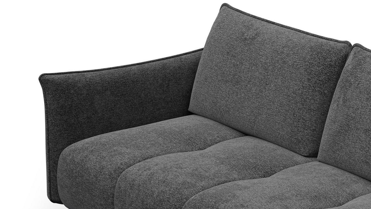 SOFA AERA 2,5-Sitzer, dunkelgrau - Dunkelgrau/Schwarz, Holz/Textil (187/89/96cm) - Courtois Laville