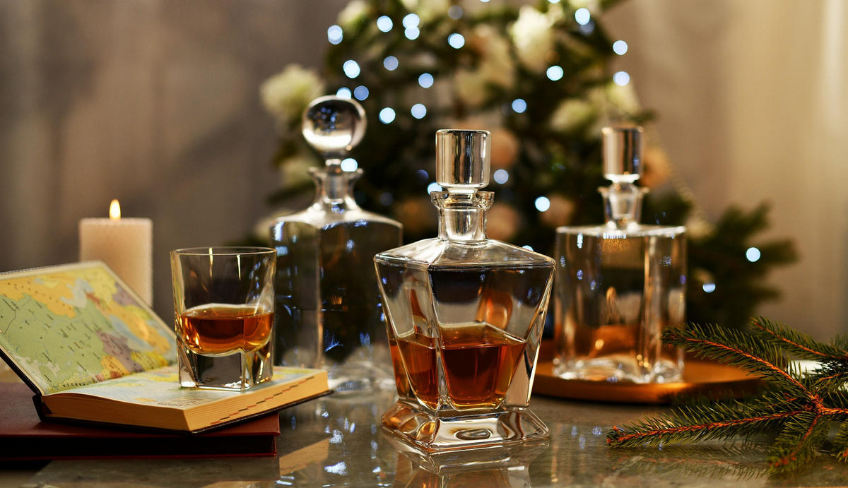 WHISKYKARAFFE MIT STOPPER, 1 Stk., 750 ml, Handgemacht - Transparent, Glas (0.75L) - Krosno Glass
