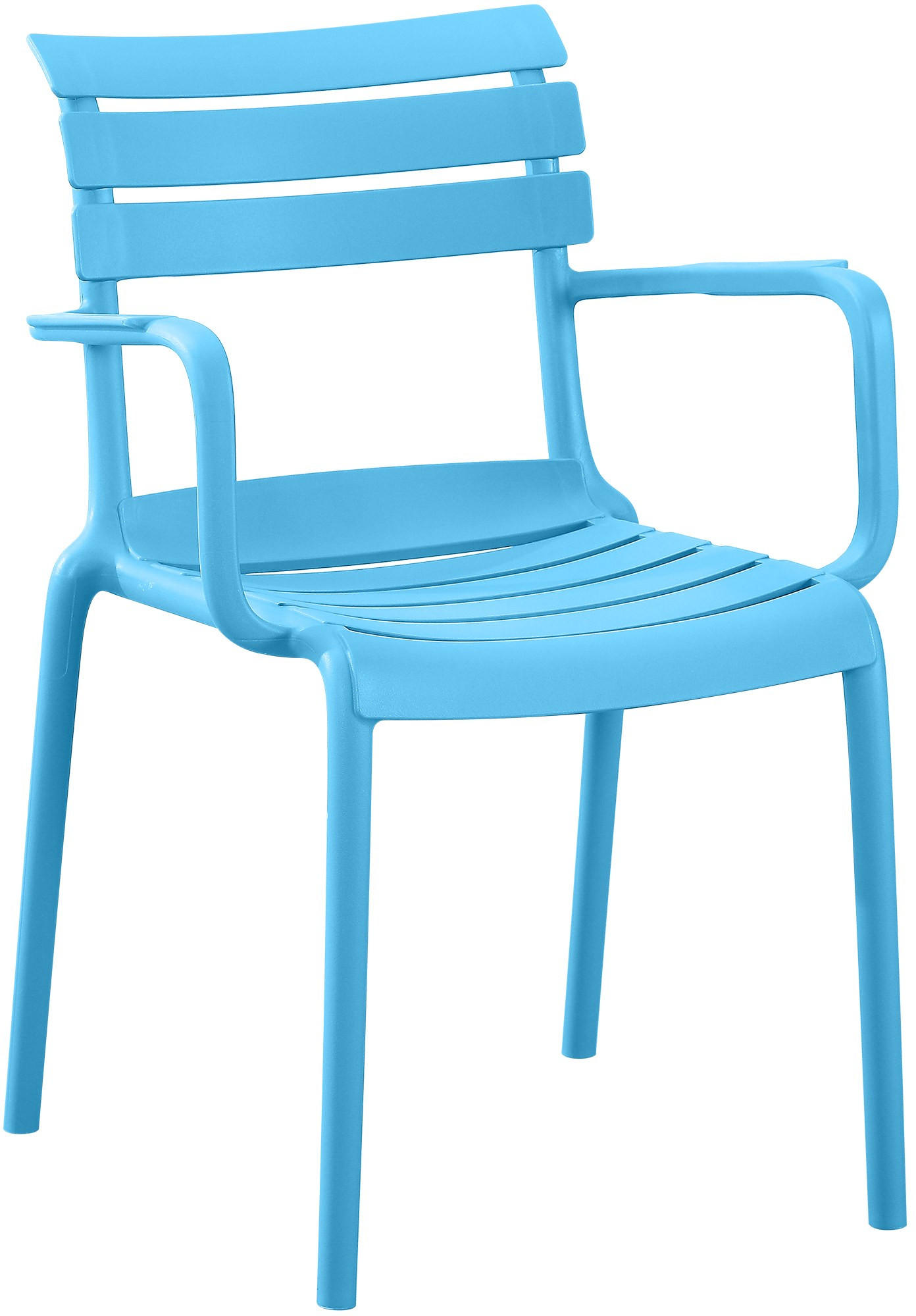 GARTENSTUHL Karl Armlehne 57x57x82cm Kunststoff Blau Stapelstuhl - Blau, Kunststoff (57/82/57cm) - DELUKE