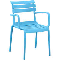 GARTENSTUHL Karl Armlehne 57x57x82cm Kunststoff Blau Stapelstuhl - Blau, Kunststoff (57/82/57cm) - DELUKE