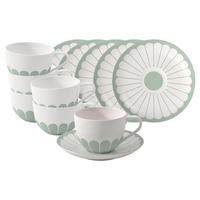 CAPPUCCINOTASSEN MIT UNTERTASSEN Fleur Couleur Vert 300 ml 6er Set - Grün, Keramik (0.3L) - Villeroy & Boch