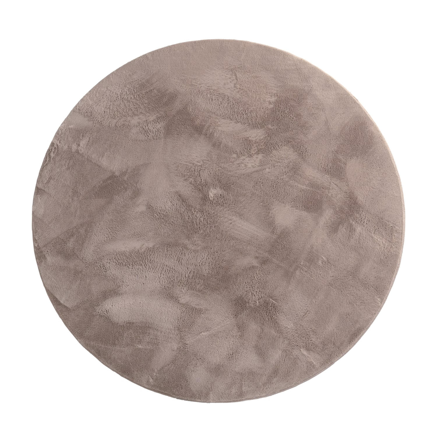 TEPPICH Kurzflor waschbar Einfarbig Wohnzimmer schmutzabweisend Taupe Rund 120D - Taupe, Textil (120/120cm) - KADIMA DESIGN