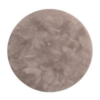 TEPPICH Kurzflor waschbar Einfarbig Wohnzimmer schmutzabweisend Taupe Rund 160D - Taupe, Textil (160/160cm) - KADIMA DESIGN