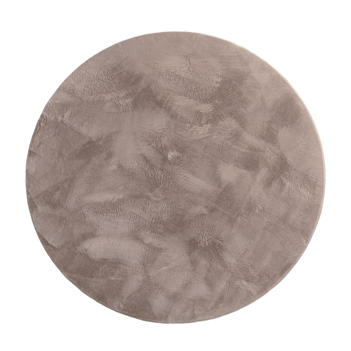 TEPPICH Kurzflor waschbar Einfarbig Wohnzimmer schmutzabweisend Taupe Rund 160D - Taupe, Textil (160/160cm) - KADIMA DESIGN