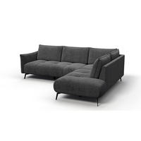 ECKSOFA AERA 5-Sitzer rechts, dunkelgrau - Dunkelgrau/Schwarz, Holz/Textil (268/206cm) - Courtois Laville