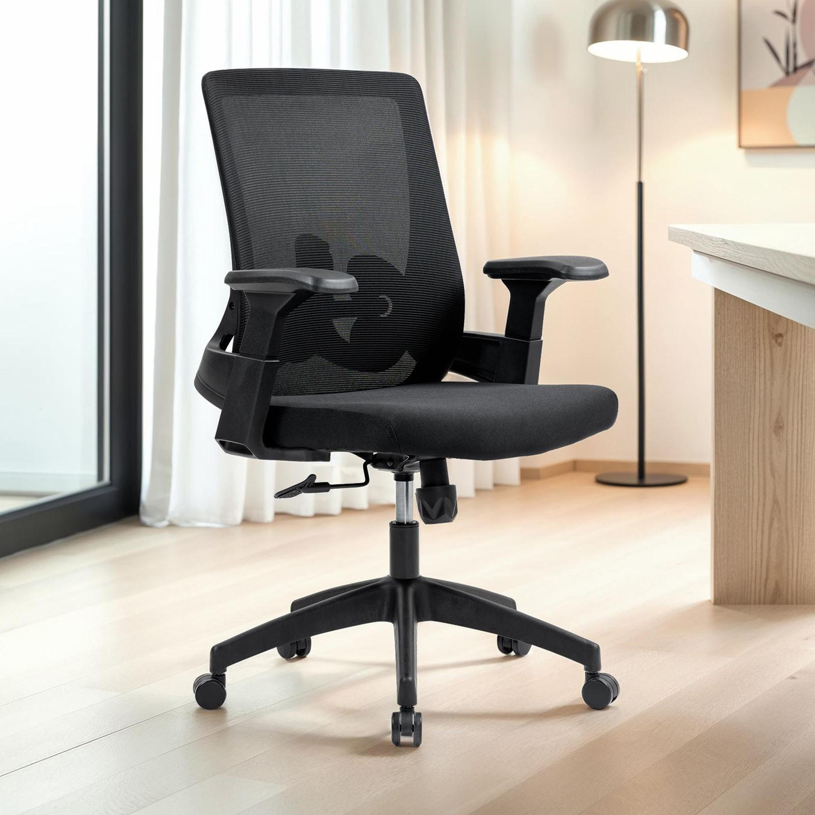 BÜRODREHSTUHL CAPVAL - Schwarz, Kunststoff/Textil (65/106/65cm) - IDIMEX