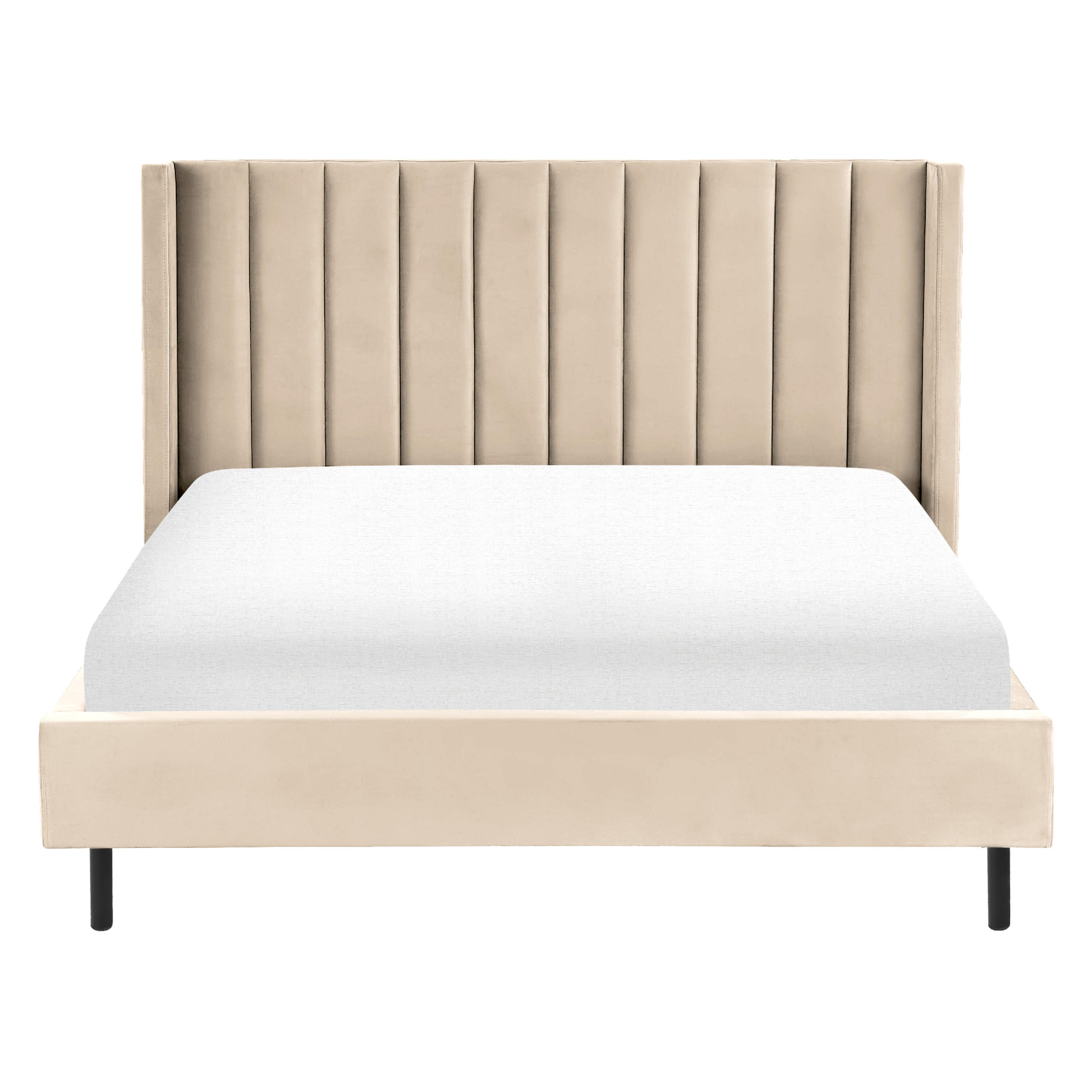 BETT mit Lattenrost 160x200 cm Beige Villette - Beige, Textil (160/200cm) - Beliani