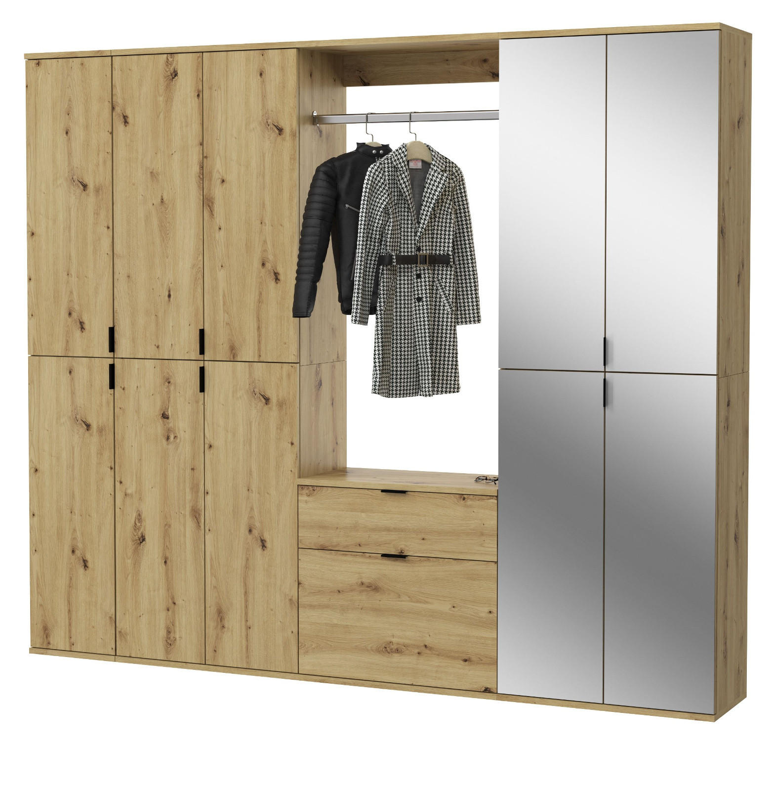 Inn.Furn Garderoben-Set Eiche Artisan 213x193x34 cm