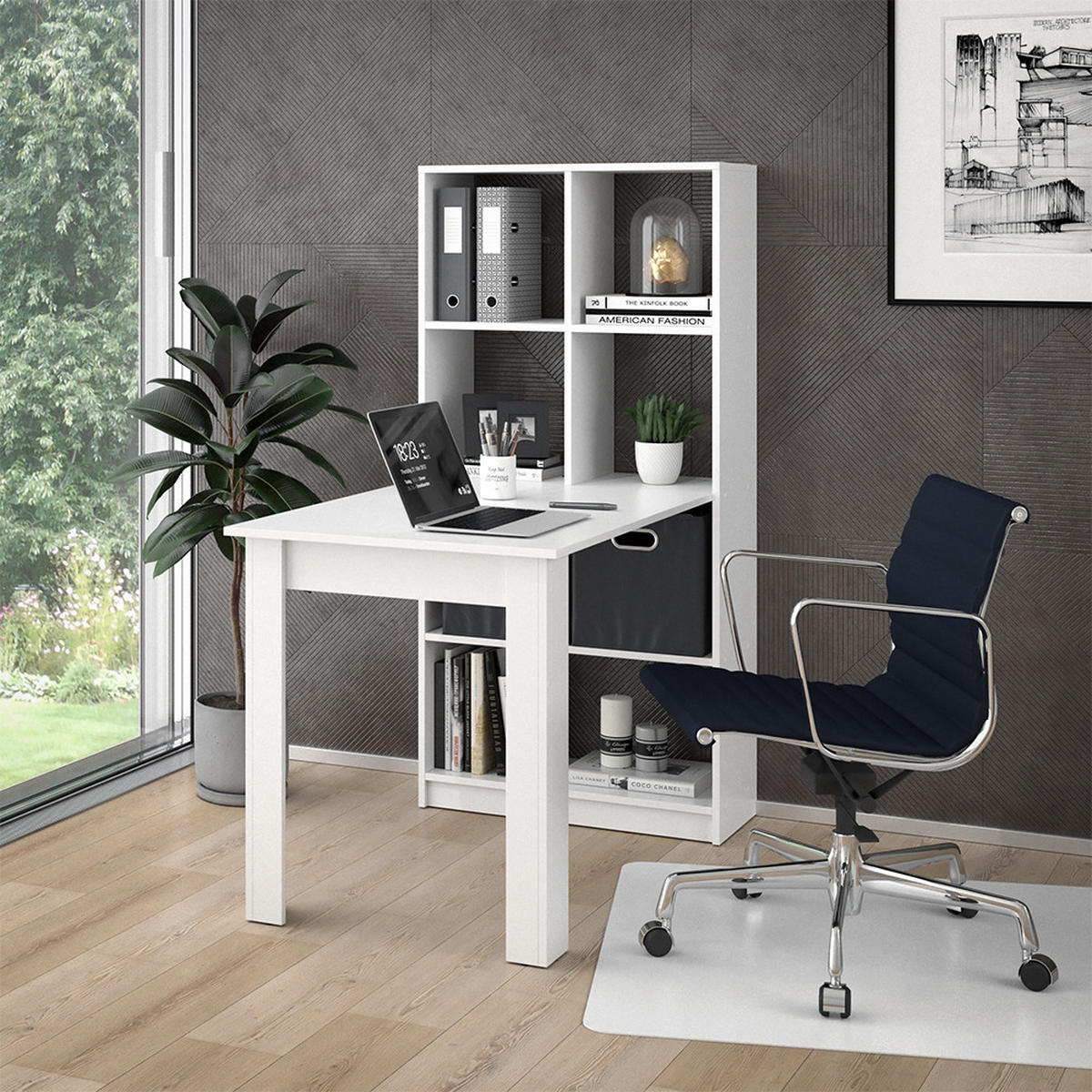 SCHREIBTISCH Gael Weiß 70 x 122 cm - Weiß, Holzwerkstoff (122/70/145.6cm) - Vicco