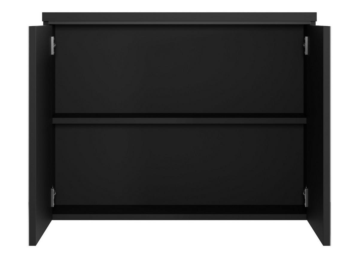 SPIEGELSCHRANK Paso Schwarz - 80 x 20 x 60 cm - Schwarz, Holz (80/60/20cm) - Badplaats