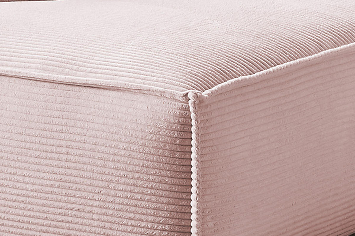 ECKSOFA SAMU Pink Cord - Pink/Schwarz, Textil (254/224cm) - KAWOLA