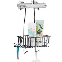 DUSCHREGAL, schwarz - Schwarz, Metall (24.5/40/13.5cm) - eluno