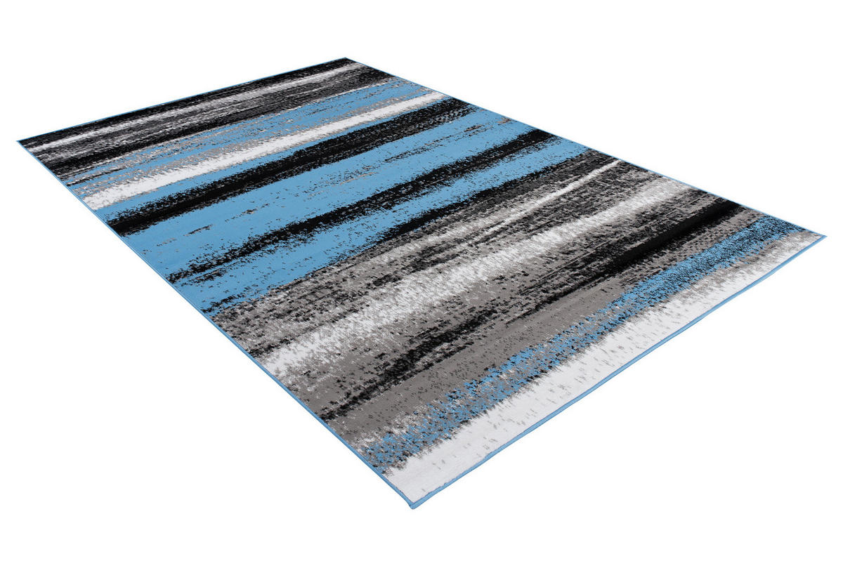TEPPICH MAYA Blau Meliert Streifen Verwischt 180/250 cm - Blau, Textil (180/250cm) - Tapiso