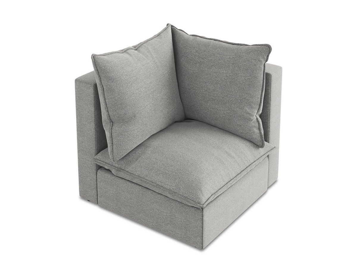 SOFAELEMENT Bouclé Stoff Grau - Hellgrau/Schwarz, Holzwerkstoff/Kunststoff (90/77/90cm) - Makamii