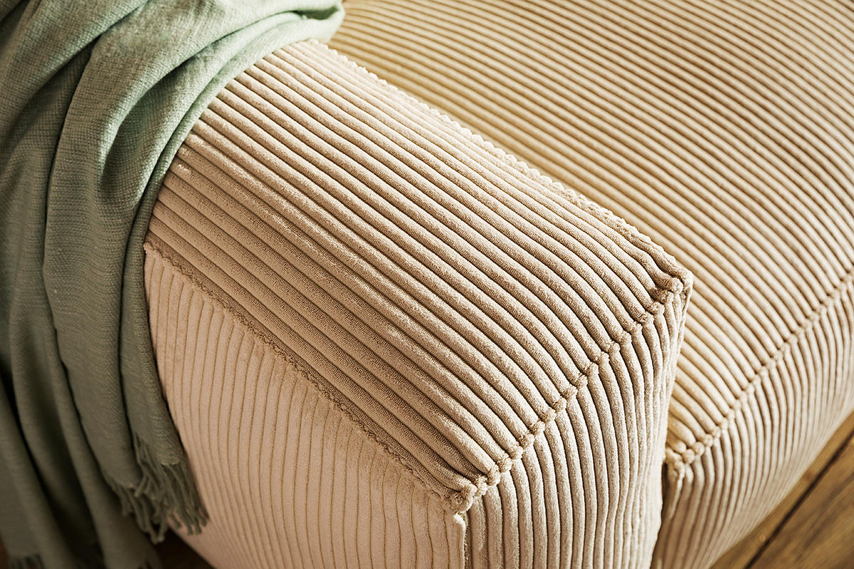 3-SITZER SOFA - Creme/Schwarz, Textil (240/75/96cm) - home24