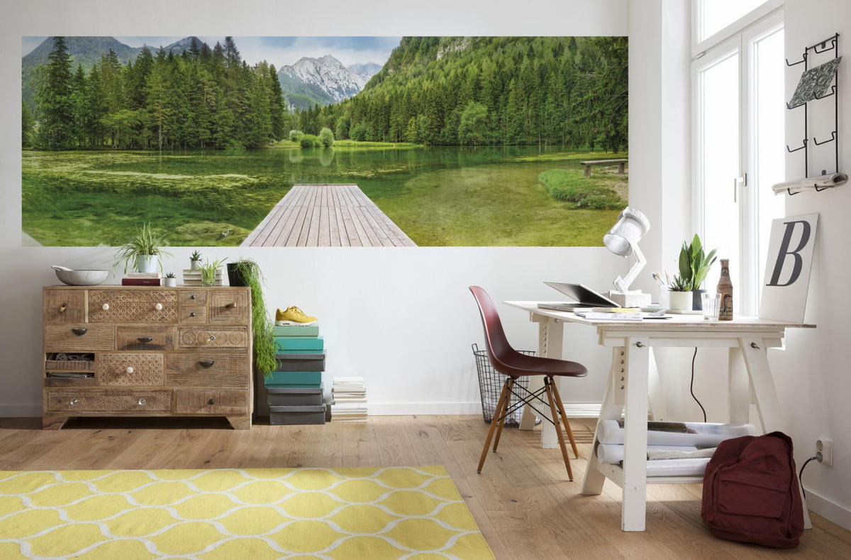 FOTOTAPETE See 368 x 127 cm - Grün, Papier (368/127cm) - Sanders & Sanders