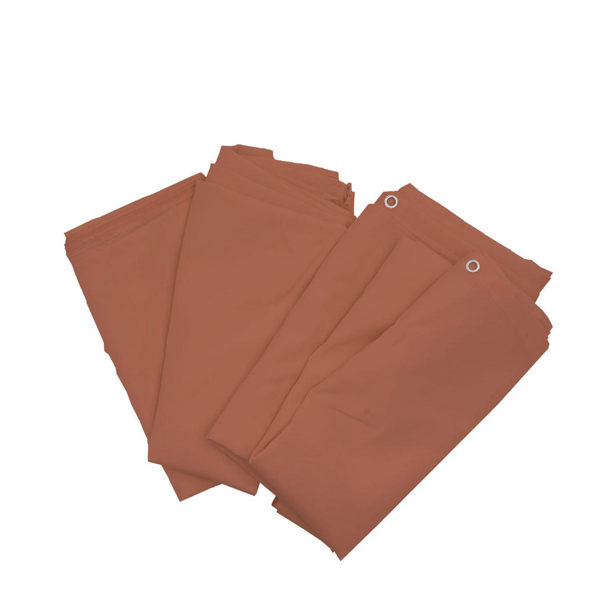SEITENWAND 4er-Set für Pergola Cadiz 4x4m 205x383cm Terrakotta-Braun - Orange, Textil (383/205/1cm) - BERLINLODGE