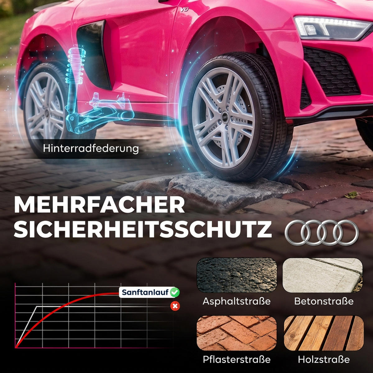 FAHRZEUGE zum Draufsitzen Rosa 107.0/58.0/44.0cm - Pink, Kunststoff (107/58/44cm)