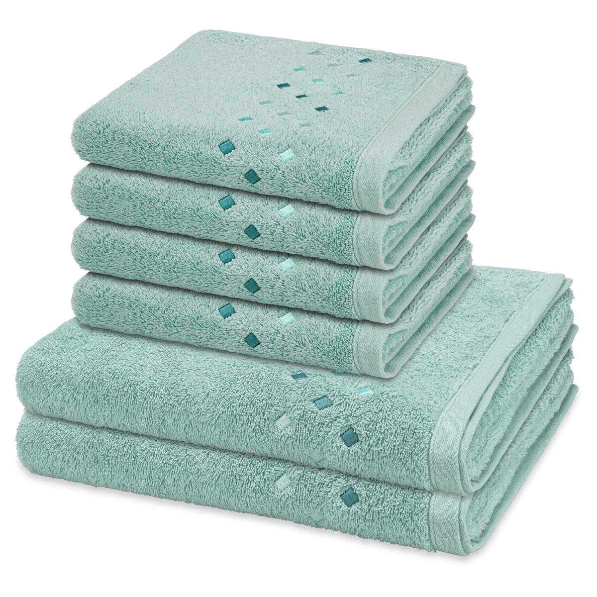 FROTTIERSET Stoneline 6-teilig - Blau, Textil (50/100cm) - Ross
