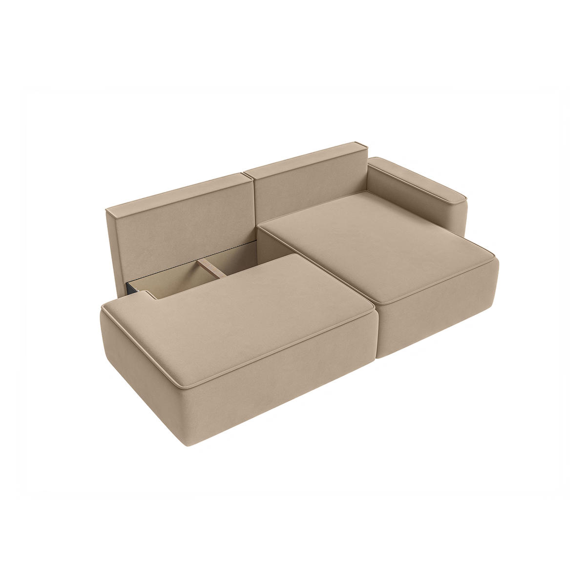 ECKSOFA Sarro mit Schlaffunktion, Beige - Beige, Textil (260/165cm) - Fedve