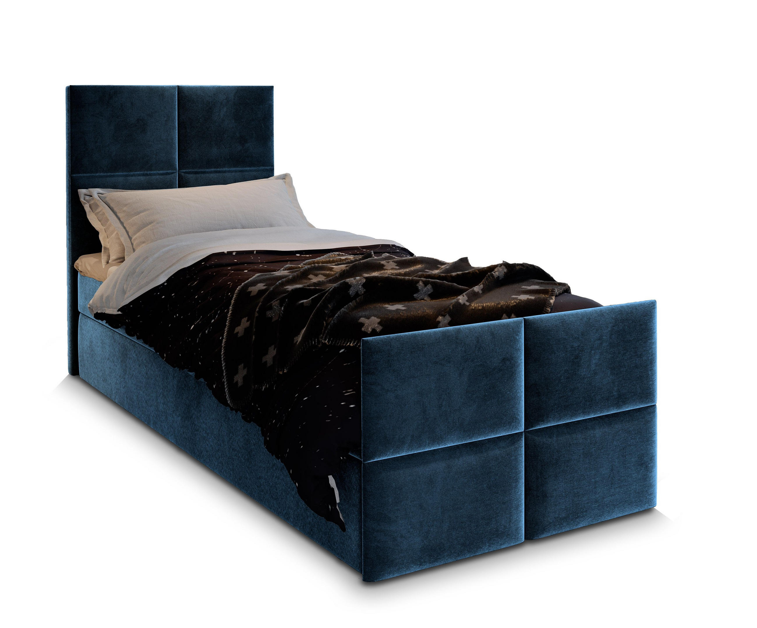 Masseno Boxbett Blau 100x200 cm