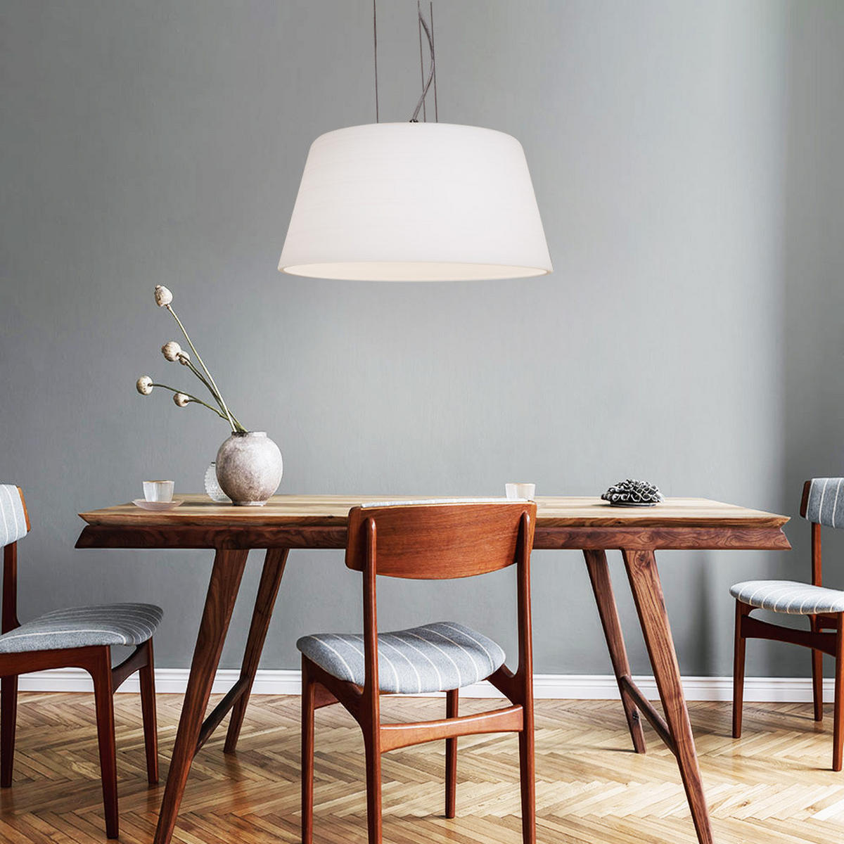 LED HÄNGELEUCHTE BIBRO Silber Glas - Silberfarben, Glas (39.5/39.5/110cm)