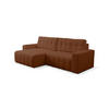 ECKSOFA Masina Braun, Schlafsofa aus Veloursstoff - Braun, Holzwerkstoff/Textil (245/143cm) - Bettso