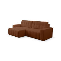 ECKSOFA Masina Braun, Schlafsofa aus Veloursstoff - Braun, Holzwerkstoff/Textil (245/143cm) - Bettso