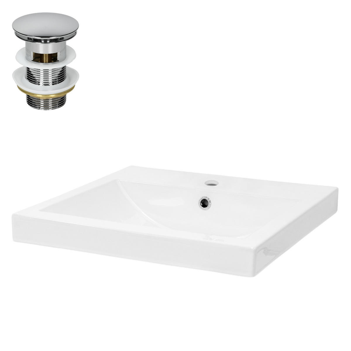 WASCHBECKEN - Weiß, Keramik (45/16/54.5cm) - ML-DESIGN