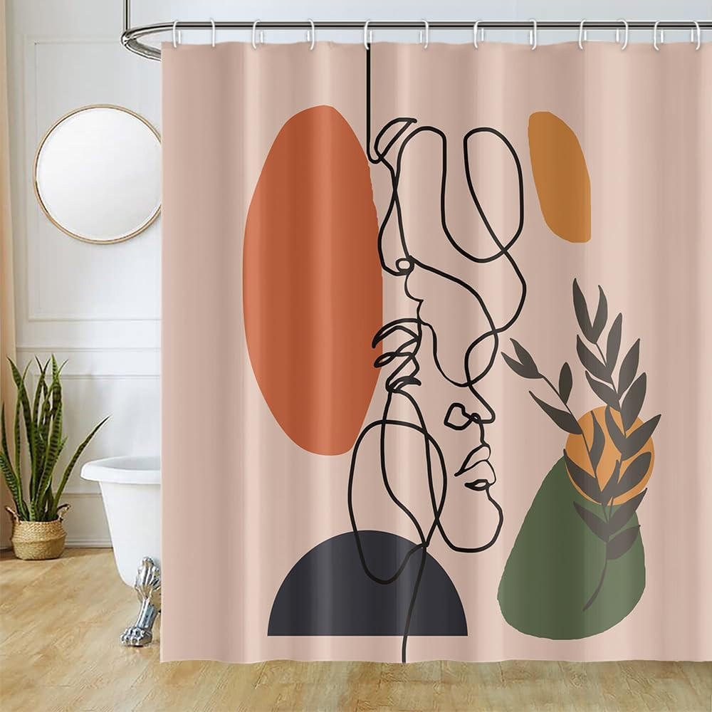 DUSCHVORHANG 180 x 180 cm abstrakt schimmelresistent wasserdicht waschbar Polyester - Multicolor, Textil (180/180cm) - MCBOSON