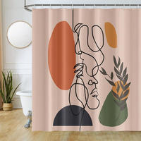 DUSCHVORHANG 180 x 180 cm abstrakt schimmelresistent wasserdicht waschbar Polyester - Multicolor, Textil (180/180cm) - MCBOSON