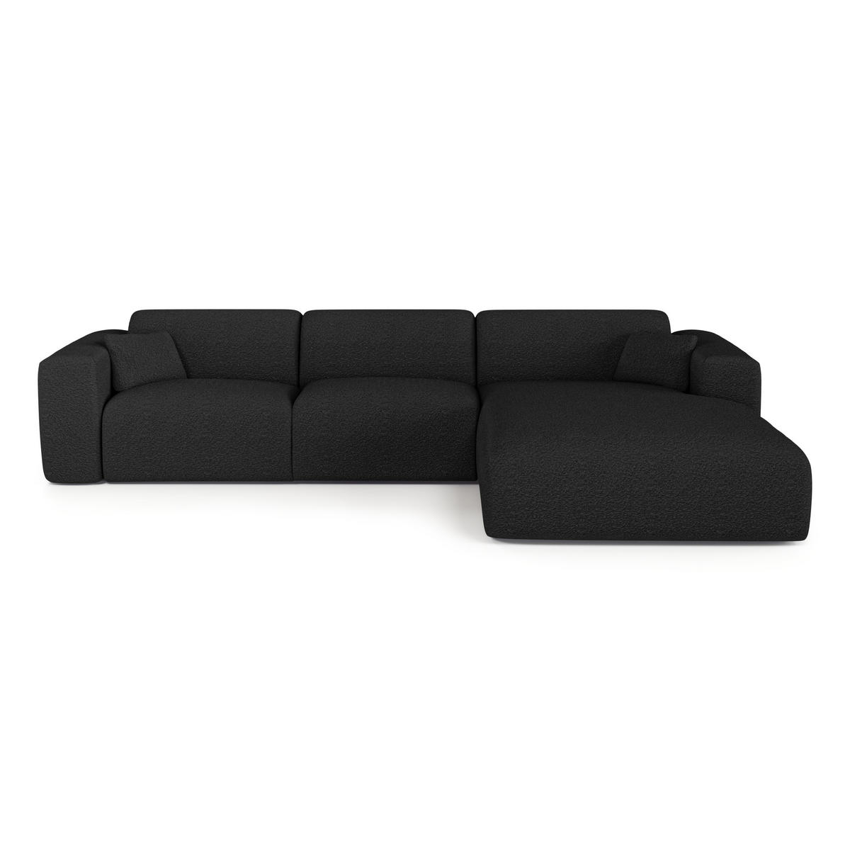 ECKSOFA RECHTS SCHLAFSOFA Steinbock Dunkles Anthrazit 280cm - Anthrazit, Textil (280/165cm) - Sia Home
