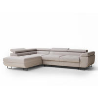ECKSOFA MIT SCHLAFFUNKTION Concord Beige Webstoff - Schwarz/Grau, Holz/Holzwerkstoff (277/203cm) - Maison de Reve