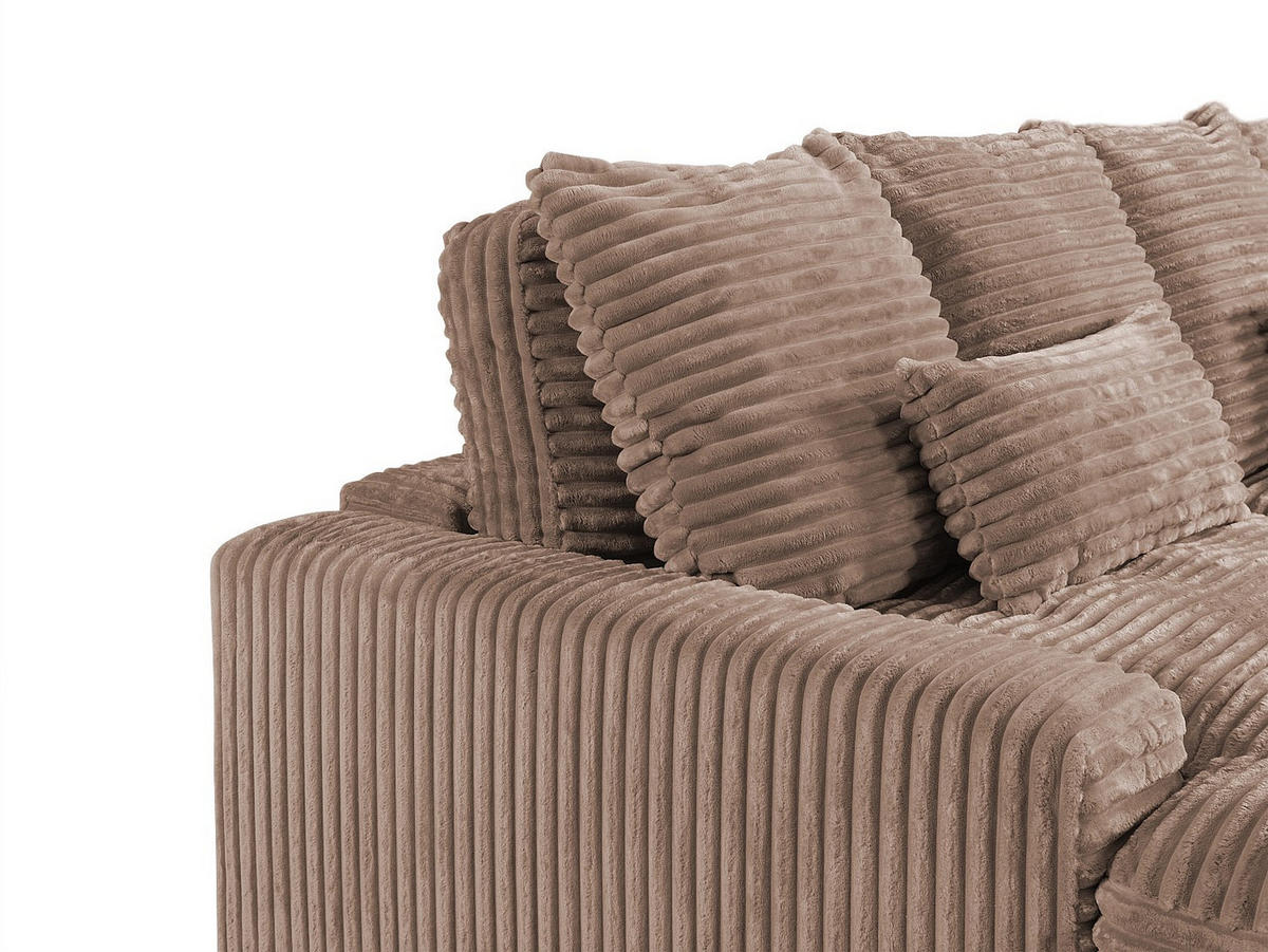 3-SITZER-SOFA mit bequemer tiefer Sitzfläche aus grobem Cordstoff in Taupe CALAZO - Braun, Textil (232/85/170cm) - Vente-Unique