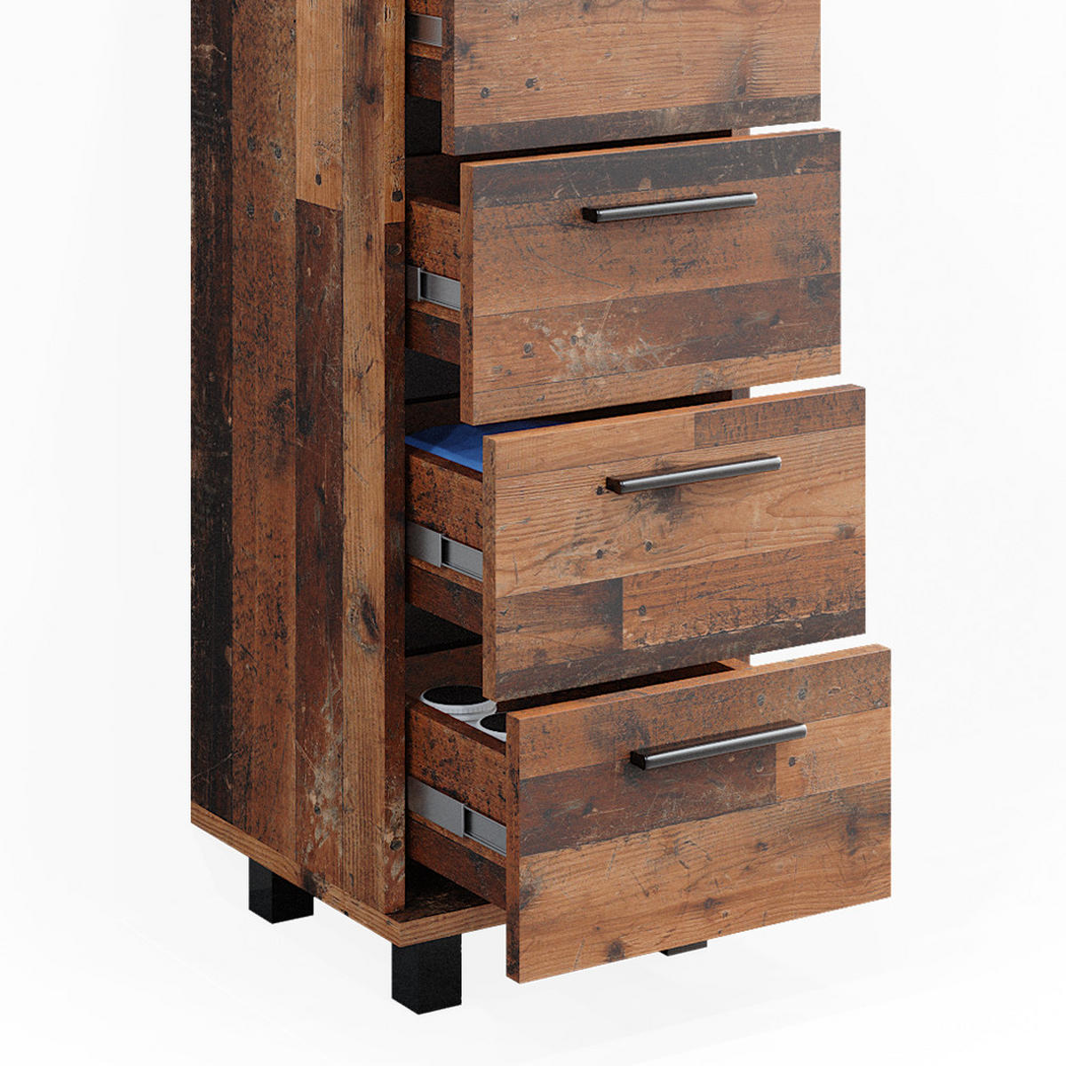 BADMÖBEL-SET Ilias Eiche rustikal 3 Teile, mit Midischrank - Wildeiche, Holzwerkstoff (60/60.8/33cm) - Vicco