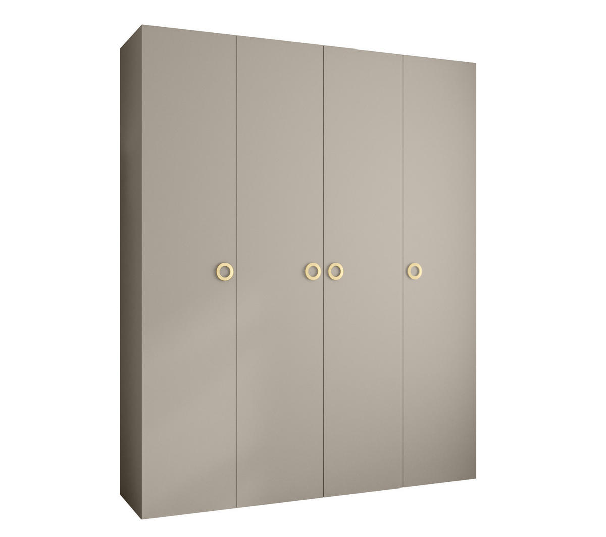DREHTÜRENSCHRANK 245,5/200/50 4-türig - Kaschmir/Goldfarben, Holz/Metall (200/245.5/50cm) - Abiks Möbel