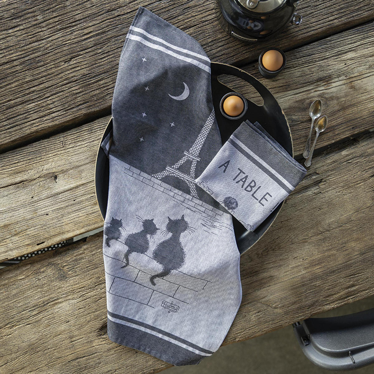 JACQUARD-GESCHIRRTUCH À table umbra 50 x 70 cm - Grau, Textil (50/70cm) - Winkler