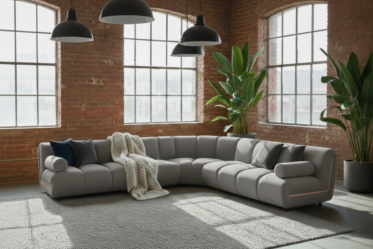 MODULSOFA LAYLA Taupe Velvet - Taupe/Schwarz, Buchenholz/Textil (305/305cm) - KAWOLA