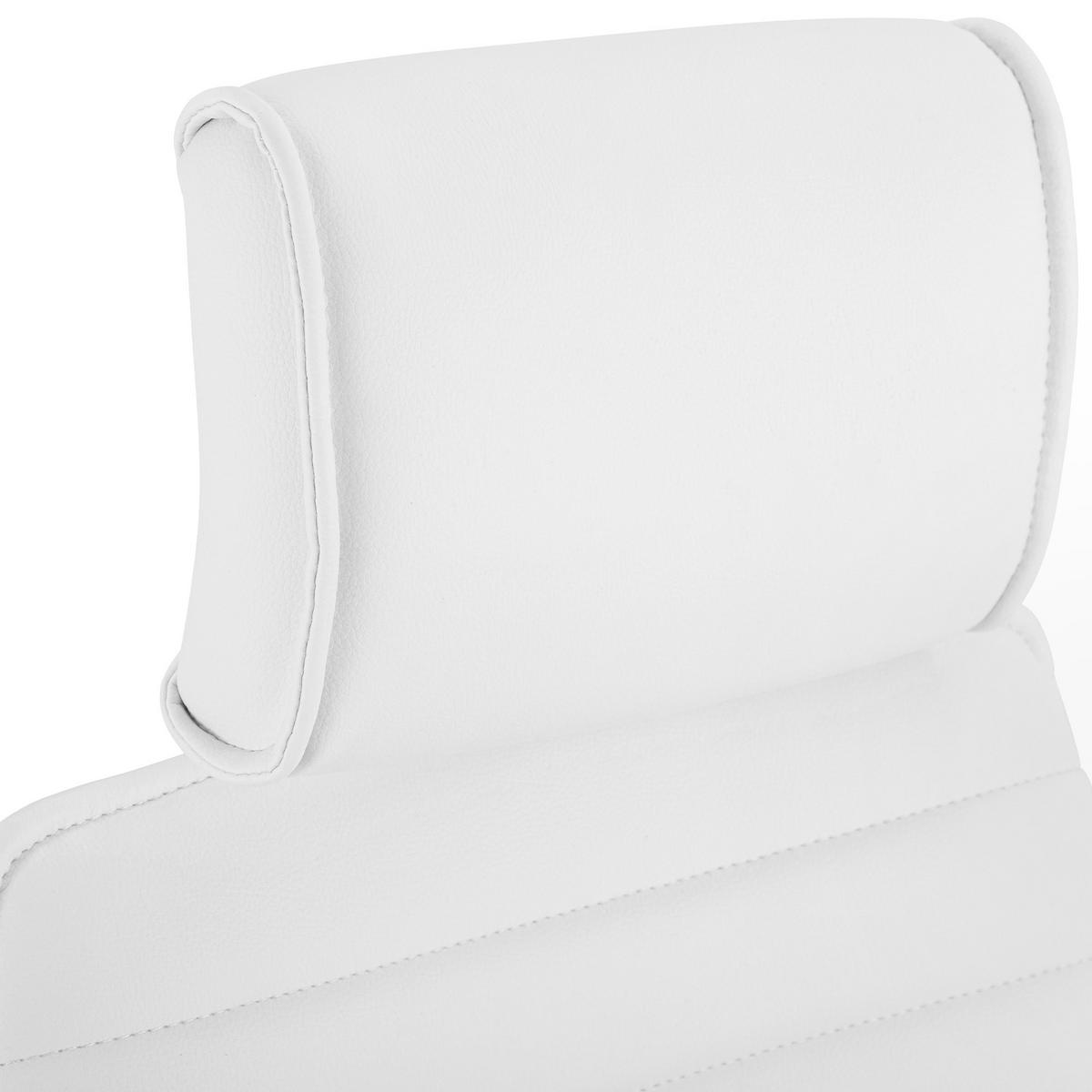 CHEFSESSEL Lederlook Weiß - Chromfarben/Weiß, Textil/Metall (60/117/67cm) - CLP