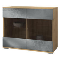 KOMMODE Bari Beton Dunkel Optik - Dunkelgrau, Holzwerkstoff (92.5/75.5/35cm) - Vladon